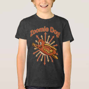 T-shirt En Tri-matière Zoomie Chien volant Hot Dog Cartoon - Fun Retro