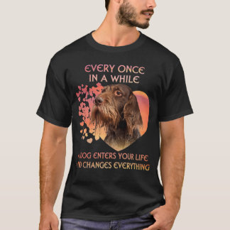 T-shirt En Un Temps Un Chien Allemand Pointeur À poils dur