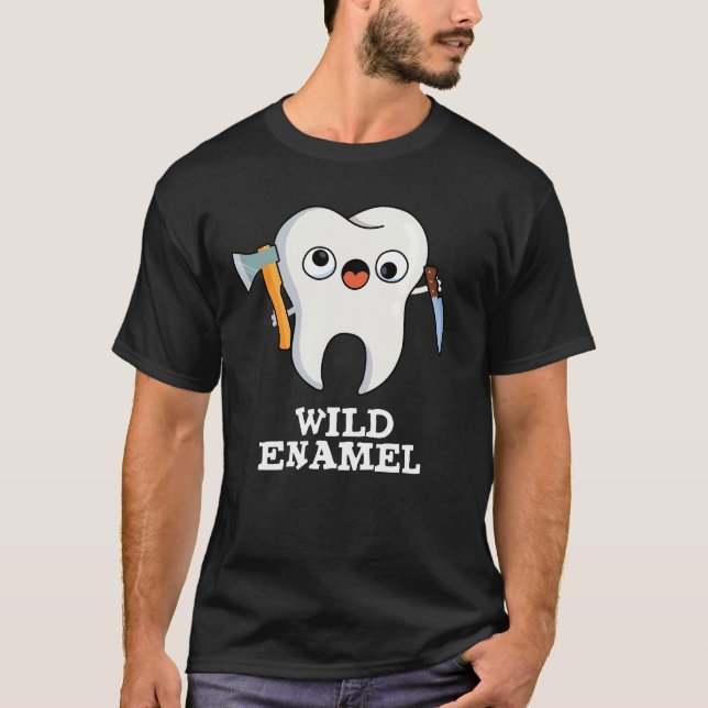 T-shirt Enamel sauvage Drôle animal sauvage Jeu de dent Da (Devant)
