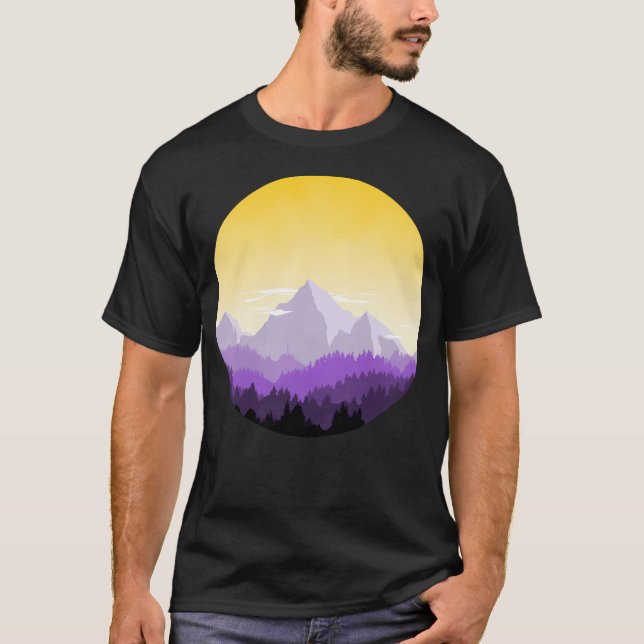 T-shirt Enby Range Circle (Décapant Drapeau Non Binaire Su (Devant)