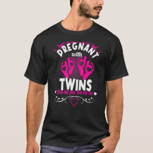 T-shirt Enceinte Avec Twins Rose Girl Grossesse