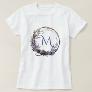 T-shirt Enchantée florale gothique couronne votre monogram