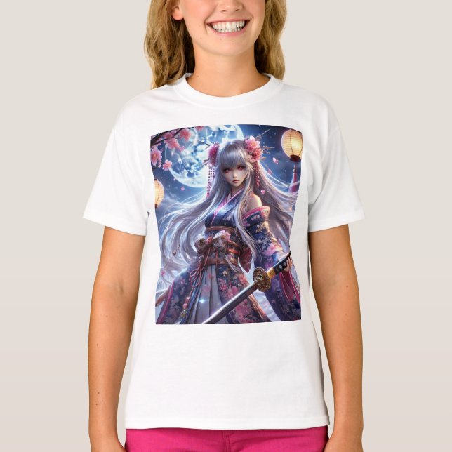 T-shirt 🌙 Enchantée Samurai Princess - Moonlit Warrior T- (Devant)