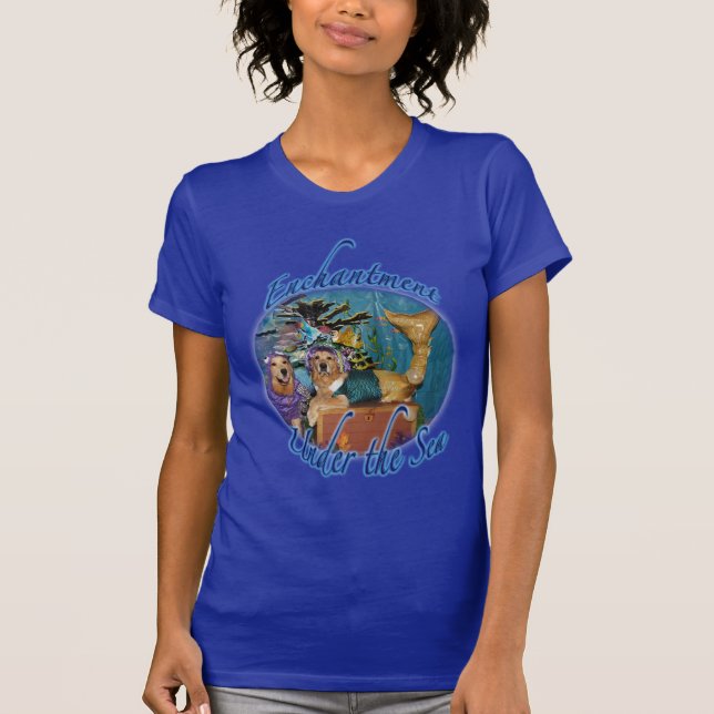 T-shirt Enchantement de golden retriever sous la mer (Devant)