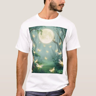T-shirt Enchantement Lune : Les lucioles dans la forêt