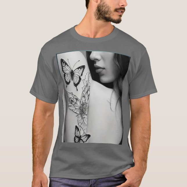 T-shirt Enchanter fille avec papillon et design floral T (Devant)