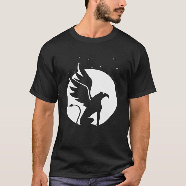 T-shirt Enchanting Griffin graphic with Celestial Backdrop (Devant)