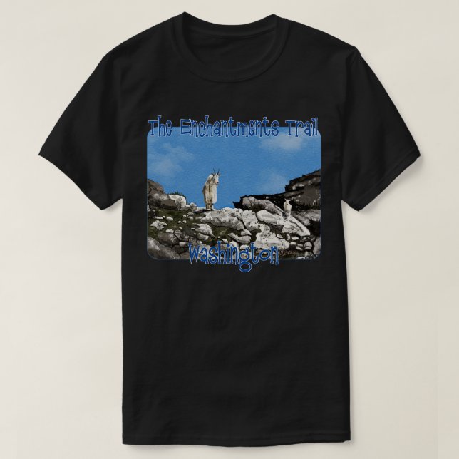 T-shirt Enchantments Trail Mountain Chèvres Washington (Design devant)