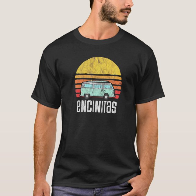 T-shirt Encinitas Ca Hippie Van Beach Bum Surfer (Devant)