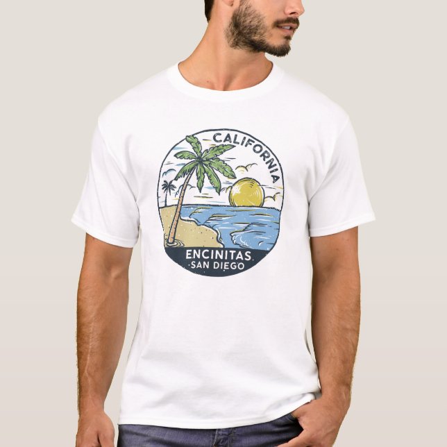 T-shirt Encinitas San Diego Californie Vintage (Devant)