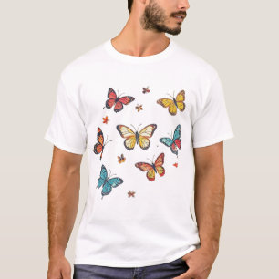 T-shirt Encombrement à papillon coloré - Papillon aquarell