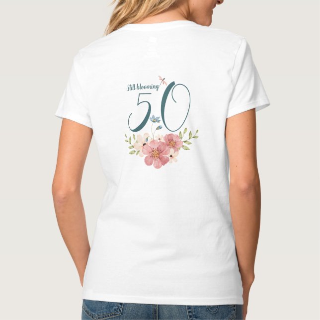 T-shirt "Encore en fleurs" Aquarelle Fleur sauvage (Dos)