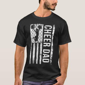 T-shirt Encourage Papa Cheerleading Drapeau Américain Fête
