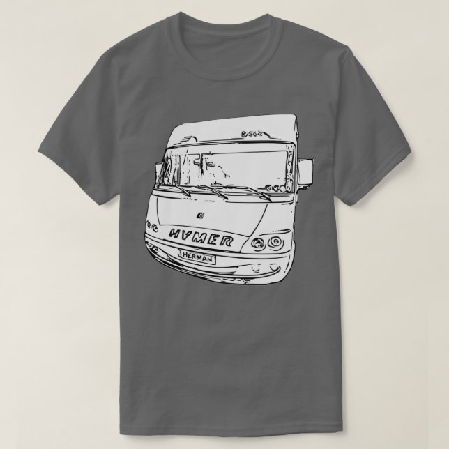 T-shirt Encre avant de l'Hymer Motorhome Herman (Design devant)