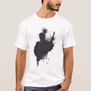 T-shirt Encre de Samouraï Silhouette Art du Guerrier Sombr