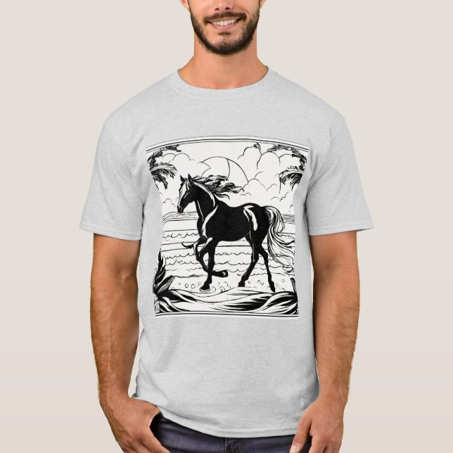 T-shirt Encre Equine Gras - Tee - shirts traditionnels de  (Devant)