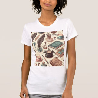 T-shirt Encre & Imagination – Plumes, Livres & Café