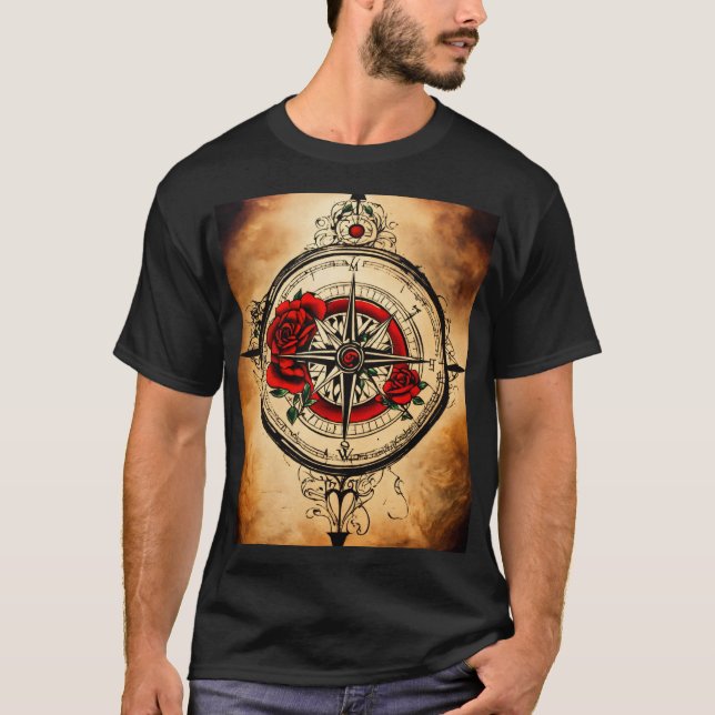 T-shirt Encre Rose de boussole : Direction éternelle dans  (Devant)