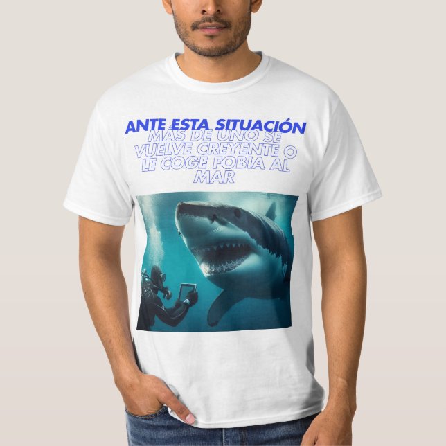 T-shirt Encuentro con un gran tiburón blanco (Devant)
