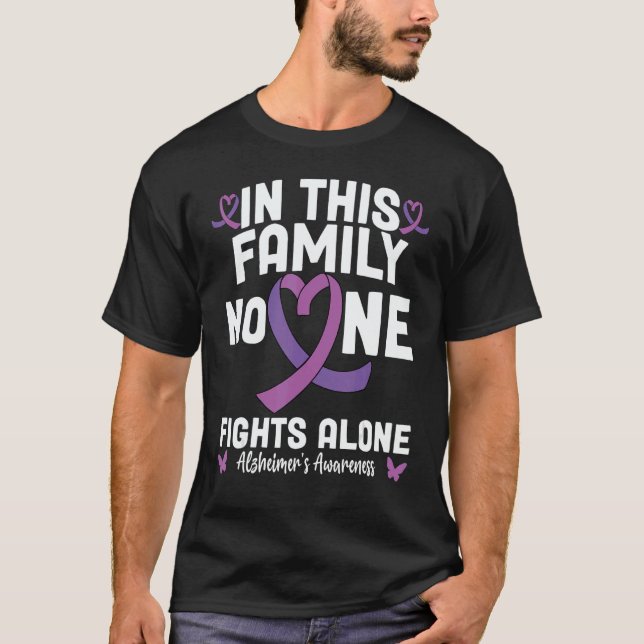 T-shirt End Alz Alzheimers Ribbon Purple Alzheimer's Aware (Devant)