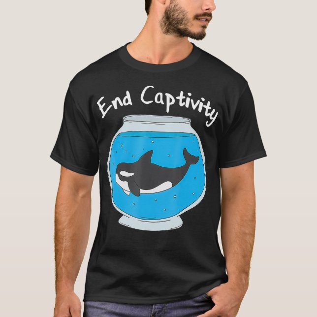 T-shirt End Captivity Free The Orcas  (Devant)