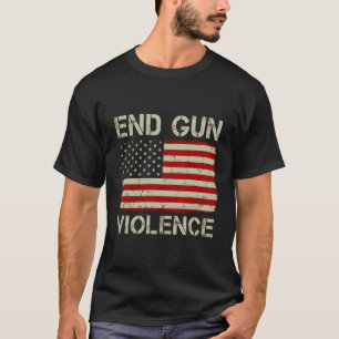 T-shirt End Gun Violence Protège Nos Enfants American Fla