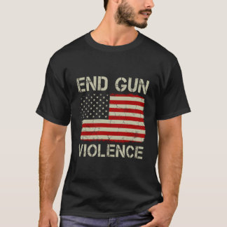 T-shirt End Gun Violence Protège Nos Enfants American Fla
