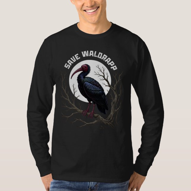 T-shirt Endangered birds: waldrapp or nortern bald ibis (Devant)