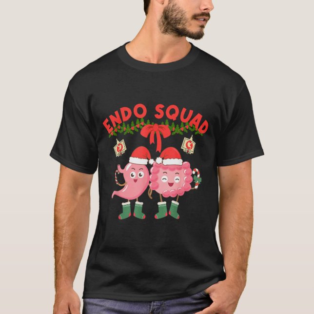 T-shirt Endo Squad Nurse Stomach Santa Hat Endoscopy Tech  (Devant)