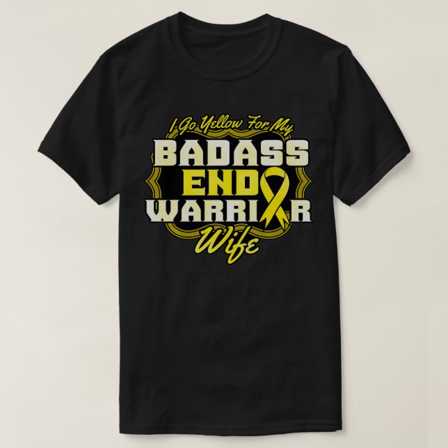 T-shirt Endo Warrior Wife Endometriosis Yellow Endometrium (Design devant)