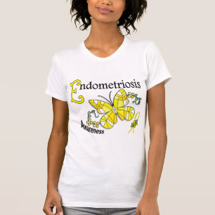 T-shirt Endométriose du papillon 2 en verre souillé