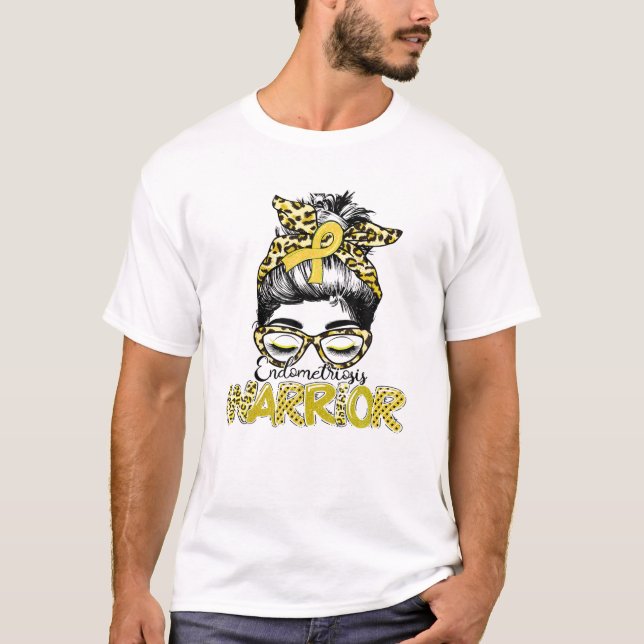 T-shirt Endometriosis Warrior Messy Bun (Devant)