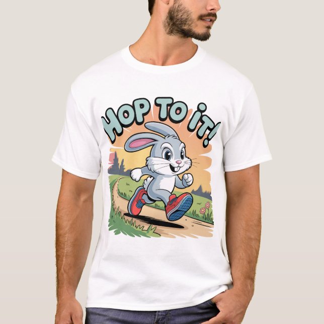 T-shirt Energetic Bunny dans la course de chaussures desig (Devant)