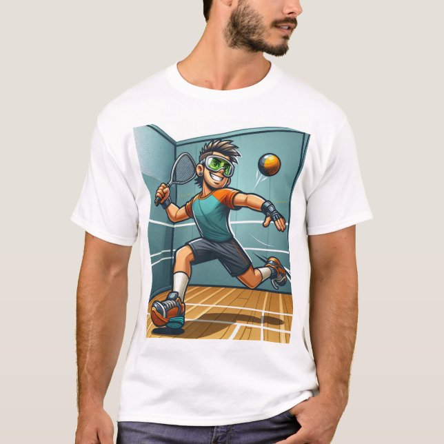T-shirt Energetic man playing raquetball (Devant)