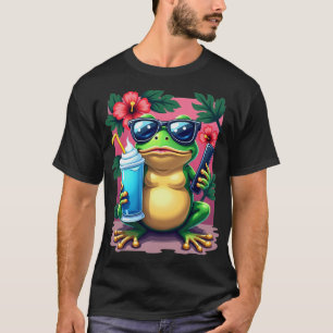 T-shirt Énergie aléatoire A Ahh Grenouille Y2k Tropical Ré