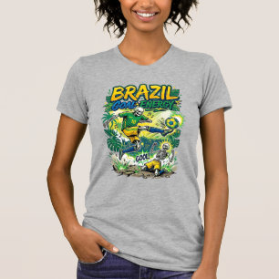 T-shirt Énergie de but Brésil Skeleton Striker Nations Cre