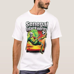 T-shirt Énergie de but Sénégal Squelette Attaquant Nations