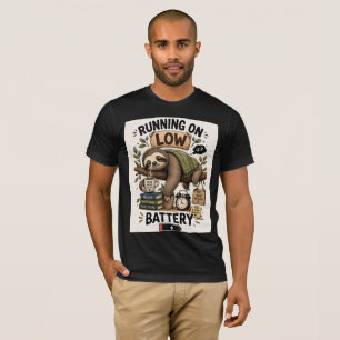 T-shirt Énergie de paresseux fatigué Chargement Vie lente