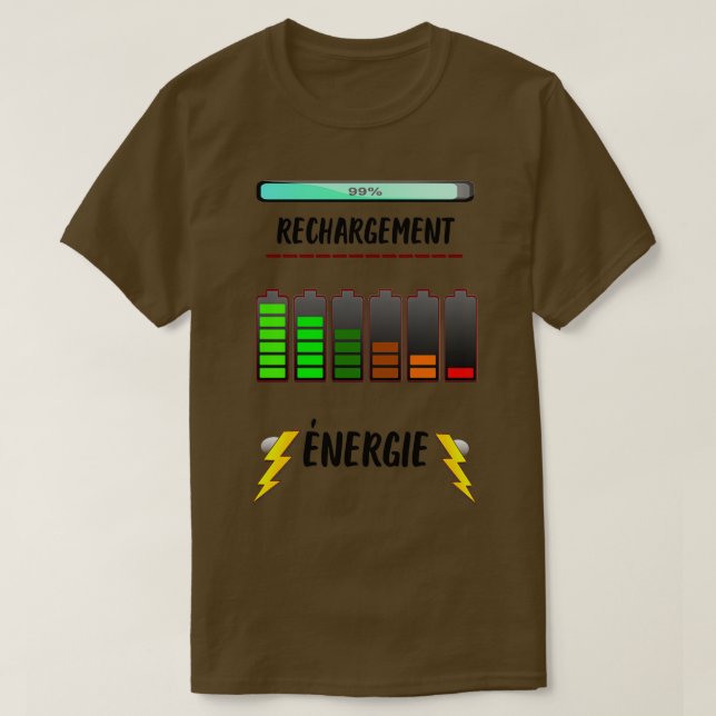 T-shirt énergie de recharge des batteries (Design devant)