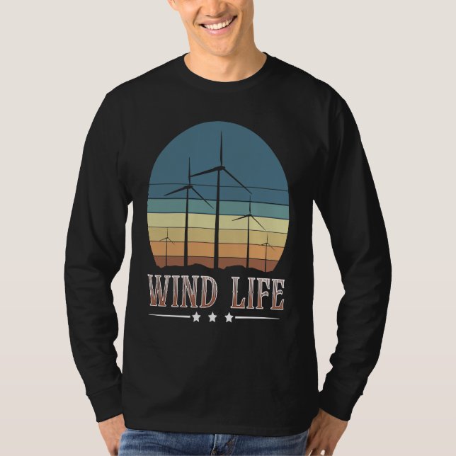 T-shirt Énergie d'éolienne de vie éolienne (Devant)