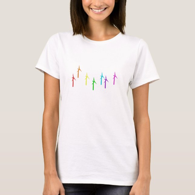 T-shirt énergie éolienne (multicolore) (Devant)
