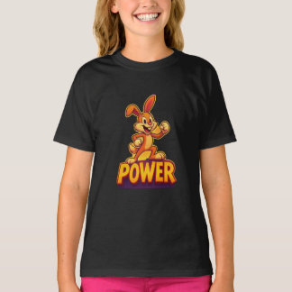 T-shirt Energie lapin de dessin animé avec texte de puissa