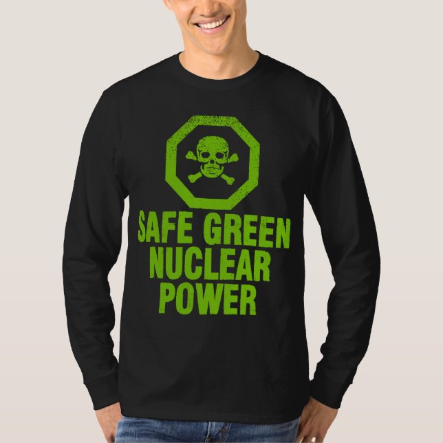 T-shirt Énergie nucléaire verte sécurisée - Avocado Green (Devant)