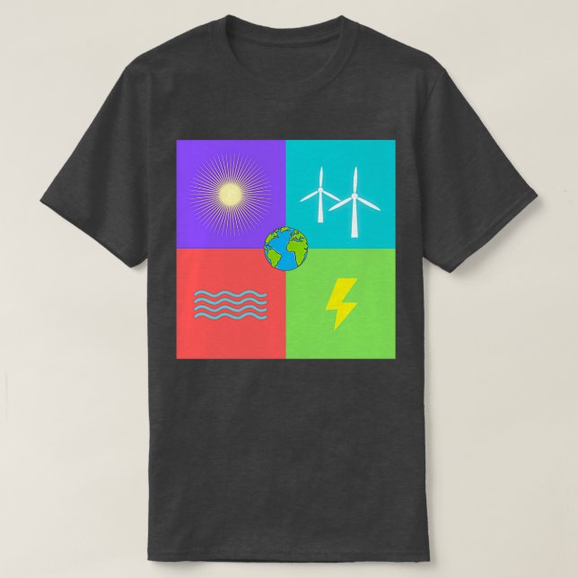 T-shirt Énergie renouvelable sur notre Terre (Design devant)