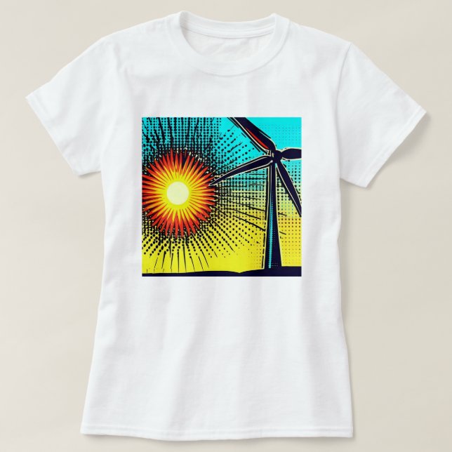 T-shirt Énergie solaire et éolienne (Design devant)
