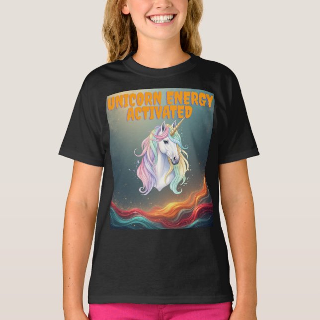 T-Shirt Énergisé par la Licorne (Devant)
