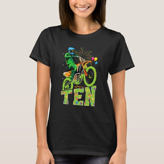 T-shirt Enfant 10e anniversaire Fête Dirt Vélo Motocross T (Devant)
