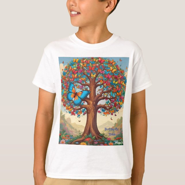 T-shirt enfant à papillon IA (Devant)