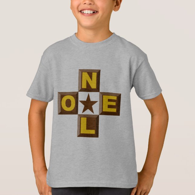T-shirt enfant acier clair DESIGN  NOEL (Devant)