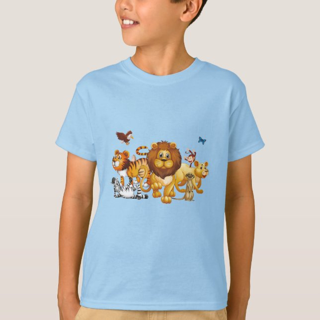 T-shirt enfant amis animaux (Devant)